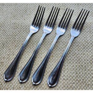 4 Villeroy & Boch EMILY Salad Forks 18/10 Stainless Indonesia Knot Tip 7 1/8"